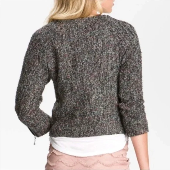 Anthropologie Sanctuary Tweed Cropped Jacket Blazer Zip Pockets Size Small - Picture 16 of 16